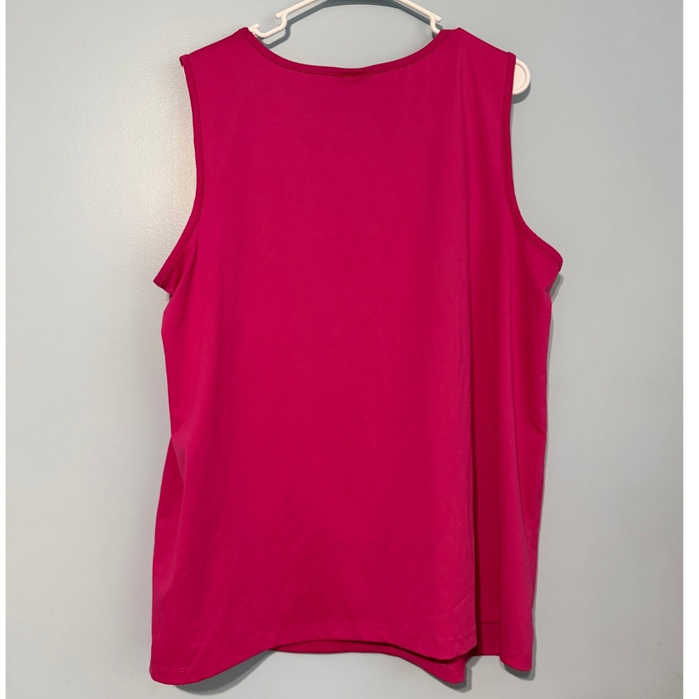 Catherines Size XXL 22/24W Hot Pink Sleeveless Scoop Neck Tank Top - Picture 2 of 5